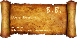 Bors Beatrix névjegykártya